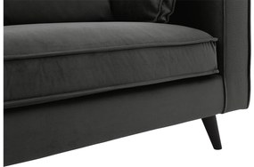 Goossens Bank Suite zwart, stof, 2-zits, elegant chic met ligelement links