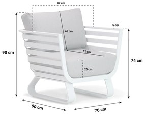 Bistroset 1 persoon  Aluminium Wit Santika Furniture Santika Sovita