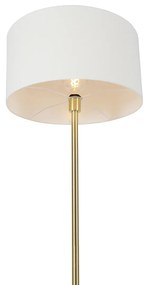 Vloerlamp messing met kap wit 50 cm - Simplo Design, Modern E27 rond Binnenverlichting Lamp