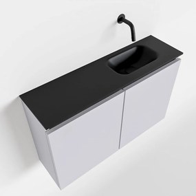 Mondiaz Ture 80cm toiletmeubel cale met wastafel urban rechts geen kraangat