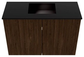 Mondiaz Joya 60cm toiletmeubel walnut met wastafel faye midden zonder kraangat urban