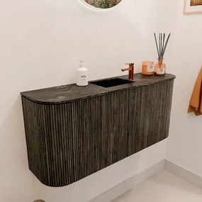 Mondiaz Joya DLux 95cm toiletmeubel ronding links/rechts shadow met wastafel faye midden 1 kraangat lava