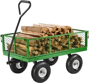 VEVOR Handkar 408,23 kg, transportkar, gereedschapskar, tuinkar, steekwagen met 10 inch banden en afneembare gaaszijpanelen (om te bouwen tot laadbak) en 180° draaibare handgreep