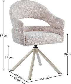 Eetkamerstoel Met Open Rug Beige Beige