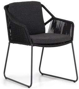 4 Seasons Outdoor Accor Dining Chair With Cushions Rope Grijs