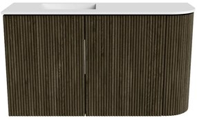 Mondiaz Joya 70cm toiletmeubel ronding rechts shadow met wastafel faye links zonder kraangat talc