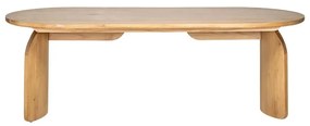 Richmond Interiors Fairmont Eiken Eettafel Met Gebogen Poot Naturel 235 Cm - 235 X 100cm.