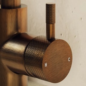 Saniclear Matrix Curved wastafelkraan verouderd messing
