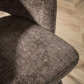 Bruine Stoel Met Ronde Rugleuning Stof