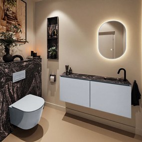 Mondiaz Ture DLux toiletmeubel 120cm clay met wastafel lava rechts met kraangat