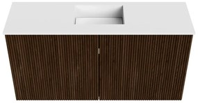 Mondiaz Joya 80cm toiletmeubel walnut met wastafel faye midden zonder kraangat talc