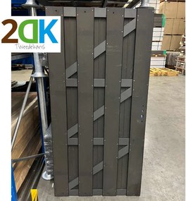 Tweedekans - Tuindeur composiet Bari antraciet met antraciet alu frame incl. beslag  (90 x 180 cm)