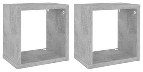 vidaXL Wandschappen kubus 2 st 22x15x22 cm betongrijs
