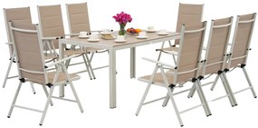 Polywood Verona aluminium tuinset voor 8 personen Garden Point beige