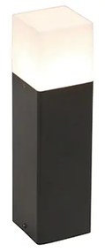 Staande buitenlamp zwart met opaal witte kap 30 cm - Denmark Modern E27 IP44 Buitenverlichting