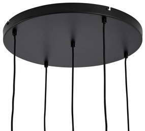 Hotel Chique hanglamp zwart en goud met groen glas 5-lichts - Zuzanna