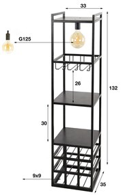 Metalen Wijnrek Met Lamp
