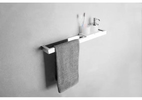 Ideavit Solidsteel Handdoekbeugel met houders voor beker en zeepdispenser Solidsurface mat wit chroom 283612