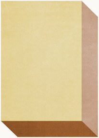 Handgeweven laagpolig wollen vloerkleed Tekla Box