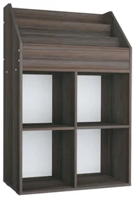 vidaXL Kindertijdschriftenrek 71x30x114 cm spaanplaat grijs en eiken