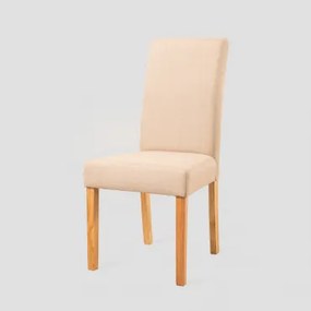 Set Van 2 Gestoffeerde Eetkamerstoelen In Stof Cindy Crème Beige - Sklum