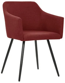 vidaXL Eetkamerstoelen 2 st stof wijnrood