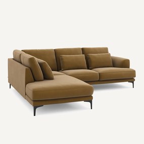 Rechtse hoekbank met leuning in linnenfluweel, Marsile