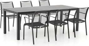 Diningset Apple Bee | 6 personen aluminium | Tuinset stapelbaar | 7-delig | Kees Smit Tuinmeubelen
