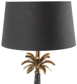 Art Deco tafellamp brons met zwarte kap 35 cm - Areka Art Deco E27 rond Binnenverlichting Lamp