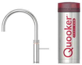 Quooker Fusion Round kokendwaterkraan - draaibare uitloop - PRO3 reservoir - Warm / kokend water - Chroom 3FRCHR