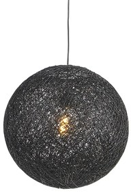 QAZQA Eettafel / Eetkamer Hanglamp zwart 45 cm - Corda Design, Landelijk / Rustiek, Modern E27 bol / globe / rond rond Binnenverlichting Lamp