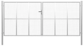 vidaXL Poort 415x250 cm gegalvaniseerd staal zilverkleurig