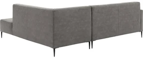 Goossens Bank Key West grijs, micro leer, 2,5-zits, modern design met ligelement rechts