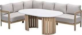 Garden Impressions Sirocco lounge dining set 3-delig links - acacia - grey sand