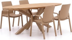 + 10% kassakorting | Diningset Hartman | 4 personen teakhout | Tuinset stapelbaar | 5-delig | Kees Smit Tuinmeubelen