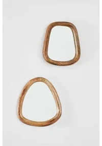Set Van 2 Mangohouten Wandspiegels Gabael Design C - Sklum
