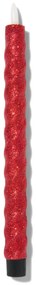 HEMA LED Gedraaide Kaars Met Glitters Ø2.3x28.3 Rood
