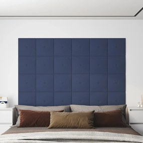 vidaXL Wandpanelen 12 st 1,08 m² 30x30 cm stof blauw