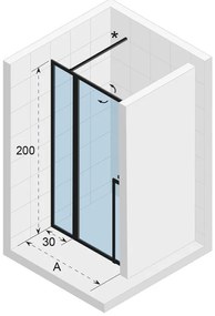 Riho Lucid GD104 douchedeur 120x200cm matzwart