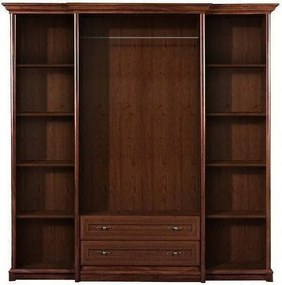 Kledingkast Vendore 117, Kastanje, 225x227x53cm, 183 kg, Kledingkast deuren: Met scharnieren, Aantal planken: 8, Aantal planken: 8