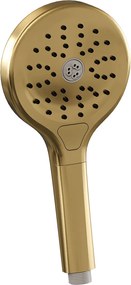 Brauer Stripe thermostatische badkraan met glijstang en 3 standen handdouche messing geborsteld PVD