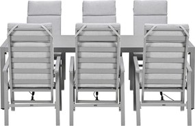 Garden Impressions Kasper tuinset 7-delig - tuintafel 220x93 cm taupe