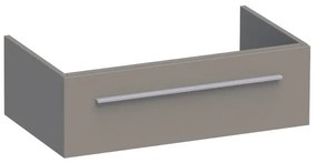 BRAUER Sharp Wastafelonderkast - 80x46x25cm - 1 softclose lade - zonder greep - 1 sifonuitsparing - MDF - mat taupe 1854