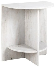 Richmond Interiors Lansky Marmeren Nachtkastje Beige Wit - 51x35x56.5cm.
