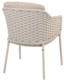 4 Seasons Outdoor Eros tuinset latte met teak Prado tafel Ø 130 cm  Tuinset    beige weerbestendig