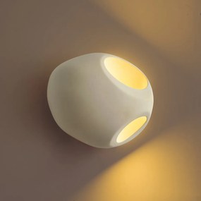 Japandi wandlamp creme rond 28cm - Pietra