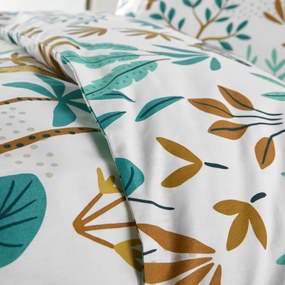 Kinderdekbedovertrek, 30% gerecycled katoen, dierenprint, JUNGLE