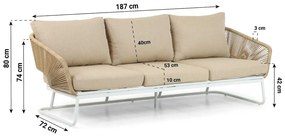 Stoel en Bank Loungeset 5 personen  Wit  Hartman Corsica/Lunaro