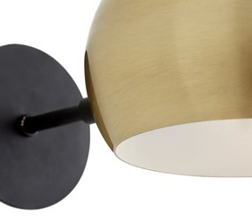 Wandlamp in zwart metaal en messing, Elori