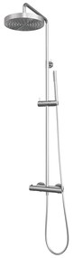 Brauer Stripe opbouw regendouche met 25cm hoofddouche en staafhanddouche RVS geborsteld PVD